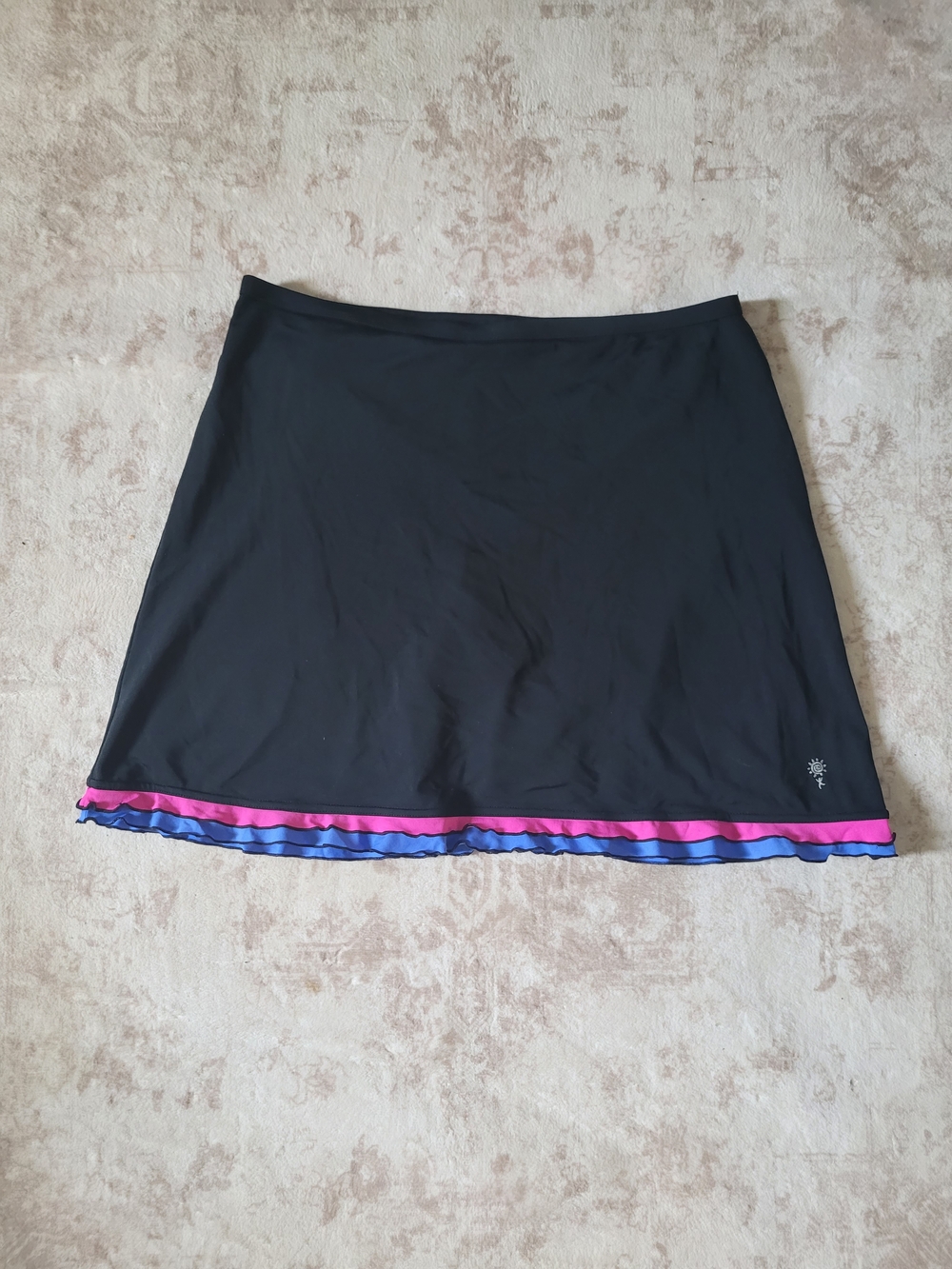 Women’s Black Skirt with Pink & Blue Trim Swimwear